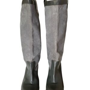 Dr. Martens Gray and Dark Green Over the Knee Boots